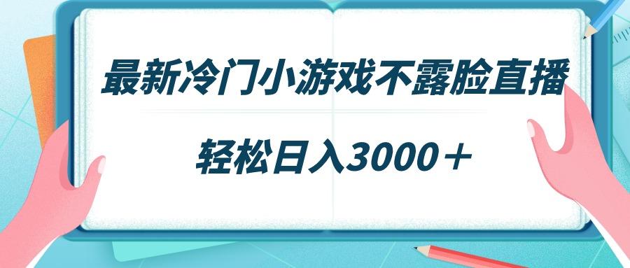 最新冷门小游戏不露脸直播，场观稳定几千，轻松日入3000＋-康仁安资源