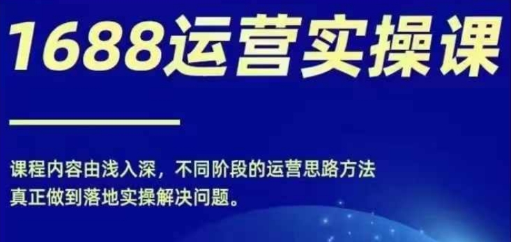 1688实操运营课，零基础学会1688实操运营，电商年入百万不是梦-康仁安资源