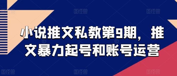 小说推文私教第9期，推文暴力起号和账号运营-康仁安资源