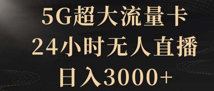 5G超大流量卡，24小时无人直播，日入3000+【揭秘】-康仁安资源