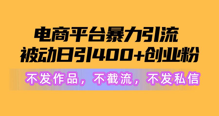 图片[1]-电商平台暴力引流,被动日引400+创业粉不发作品，不截流，不发私信-康仁安资源