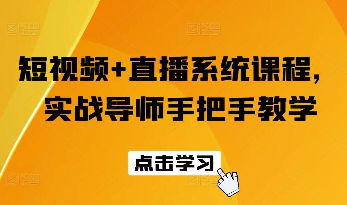 短视频+直播系统课程，实战导师手把手教学-康仁安资源