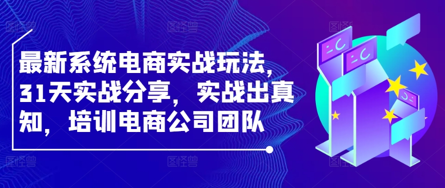 最新系统电商实战玩法，31天实战分享，实战出真知，培训电商公司团队-康仁安资源