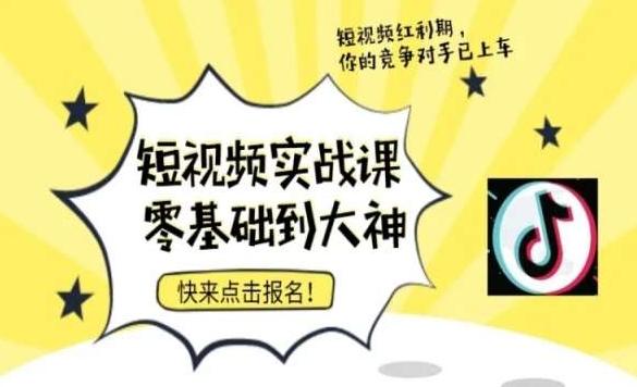 短视频零基础落地实操训练营，短视频实战课零基础到大神-康仁安资源