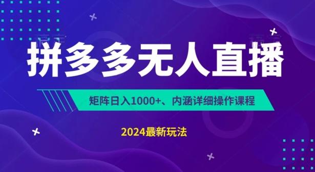 拼多多无人直播不封号，0投入，3天必起，无脑挂机，日入1k+【揭秘】-康仁安资源