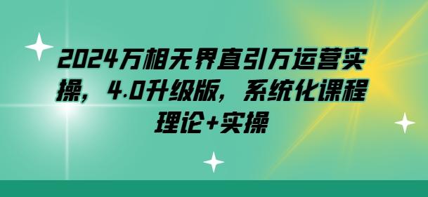 2024万相无界直引万运营实操，4.0升级版，系统化课程 理论+实操-康仁安资源