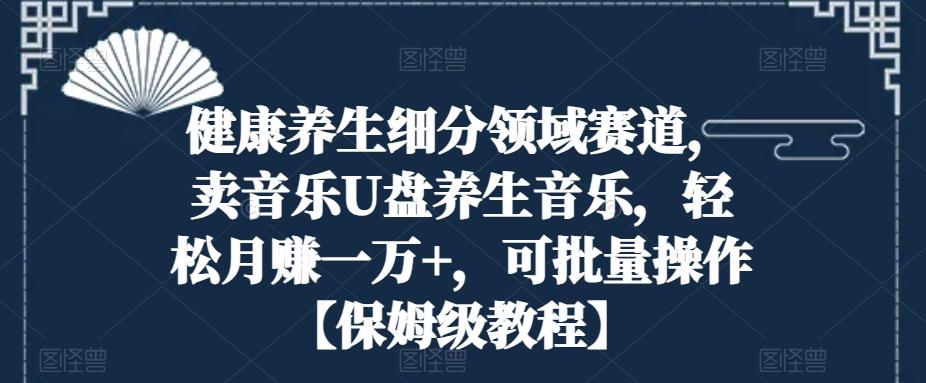 健康养生细分领域赛道，卖音乐U盘养生音乐，轻松月赚一万+，可批量操作【保姆级教程】-康仁安资源