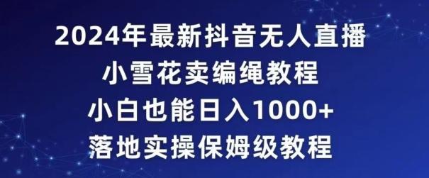 2024年抖音最新无人直播小雪花卖编绳项目，小白也能日入1000+落地实操保姆级教程【揭秘】-康仁安资源