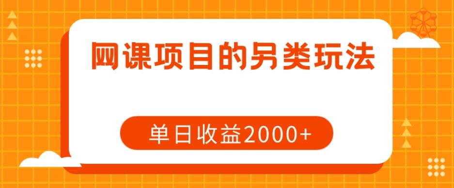 网课项目的另类玩法，单日收益2000+【揭秘】-康仁安资源