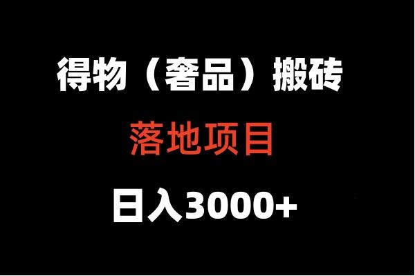 得物搬砖(高奢)落地项目 日入5000+-康仁安资源