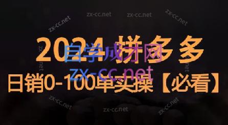 恒哥·2024拼多多日销0-100单实操-康仁安资源