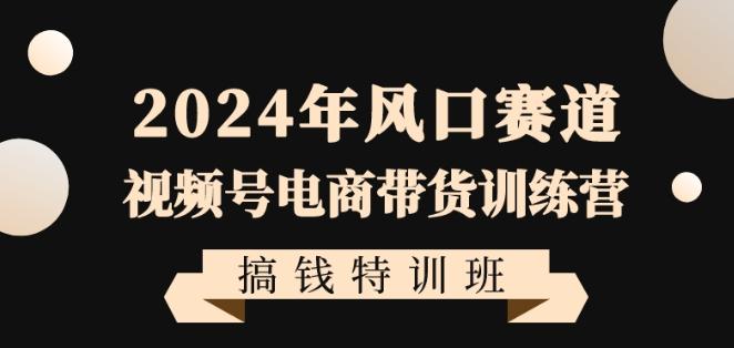 2024年风口赛道视频号电商带货训练营搞钱特训班，带领大家快速入局自媒体电商带货-康仁安资源