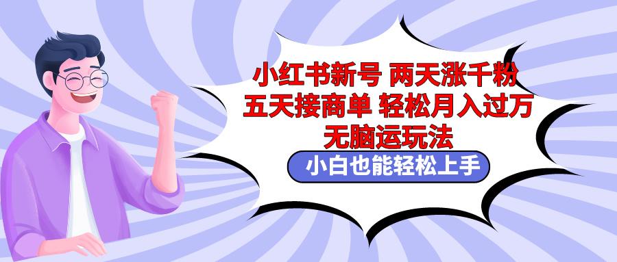 小红书新号两天涨千粉五天接商单轻松月入过万 无脑搬运玩法 小白也能轻...-康仁安资源