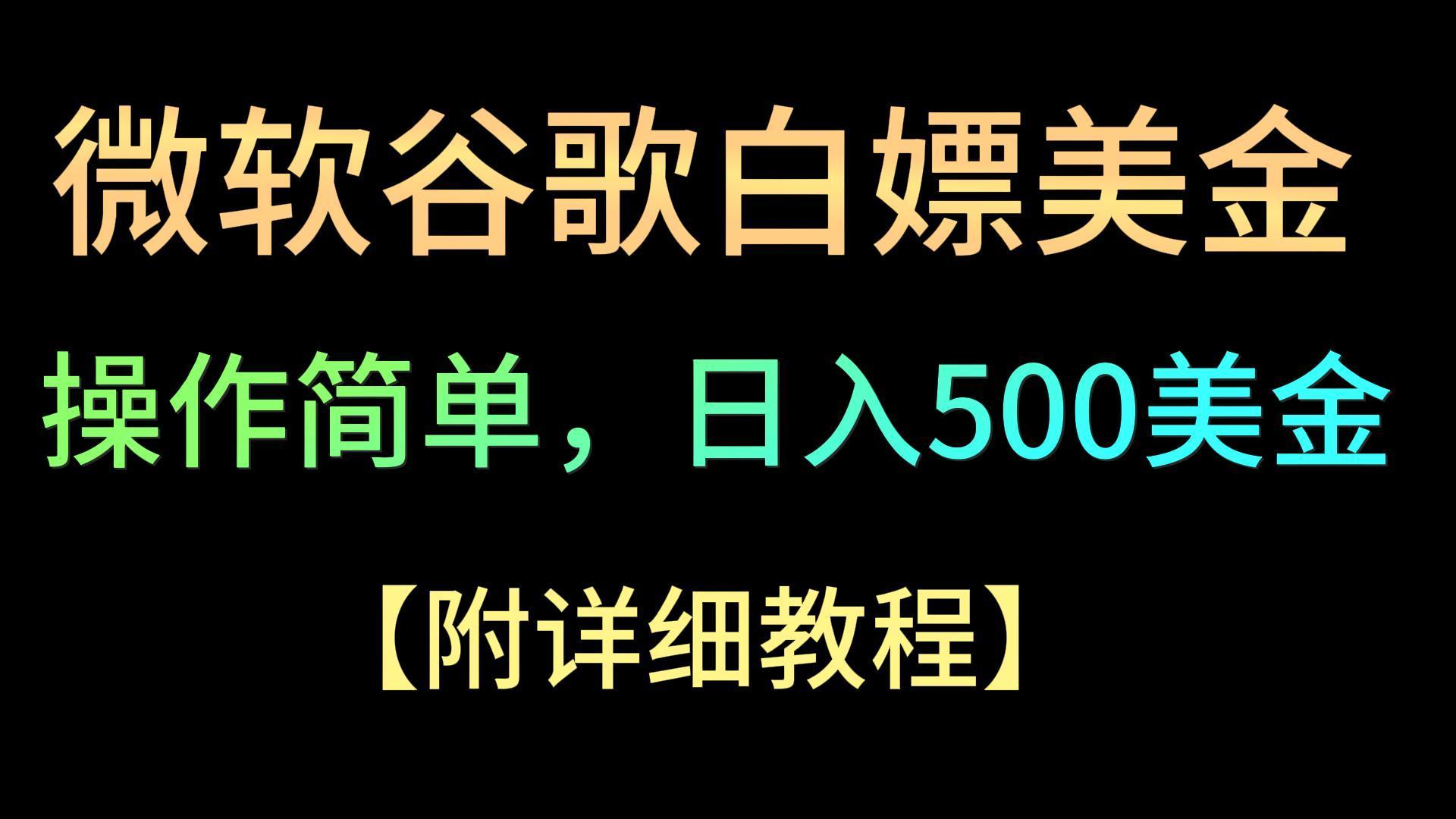 微软谷歌项目3.0,轻松日赚500+美金,操作简单,小白也可轻松入手!-康仁安资源