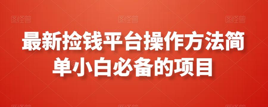 最新捡钱平台操作方法简单小白必备的项目-康仁安资源