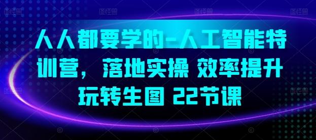 人人都要学的-人工智能特训营，落地实操 效率提升 玩转生图(22节课)-康仁安资源