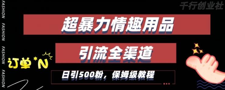 最新情趣项目引流全渠道，自带高流量，保姆级教程，轻松破百单，日引500+粉【揭秘】-康仁安资源