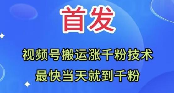 全网首发：视频号无脑搬运涨千粉技术，最快当天到千粉【揭秘】-康仁安资源