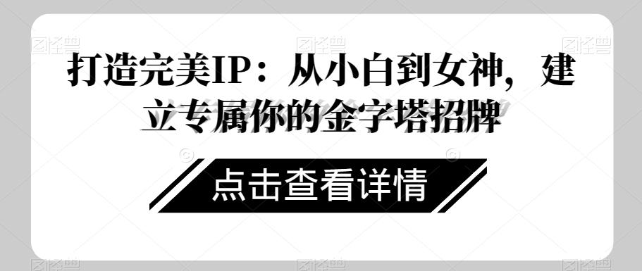 打造完美IP：从小白到女神，建立专属你的金字塔招牌-康仁安资源