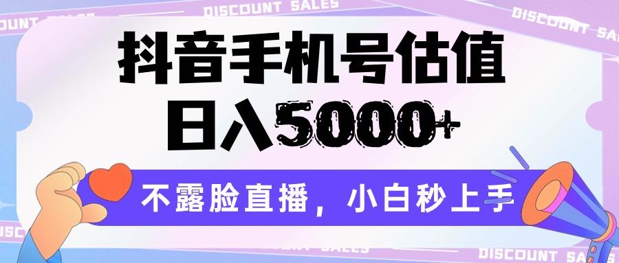 抖音手机号估值，日入5000+，不露脸直播，小白秒上手-康仁安资源