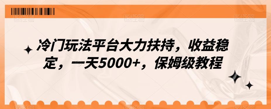 冷门玩法平台大力扶持，收益稳定，一天5000+，保姆级教程（附抖音7天起号法）-康仁安资源