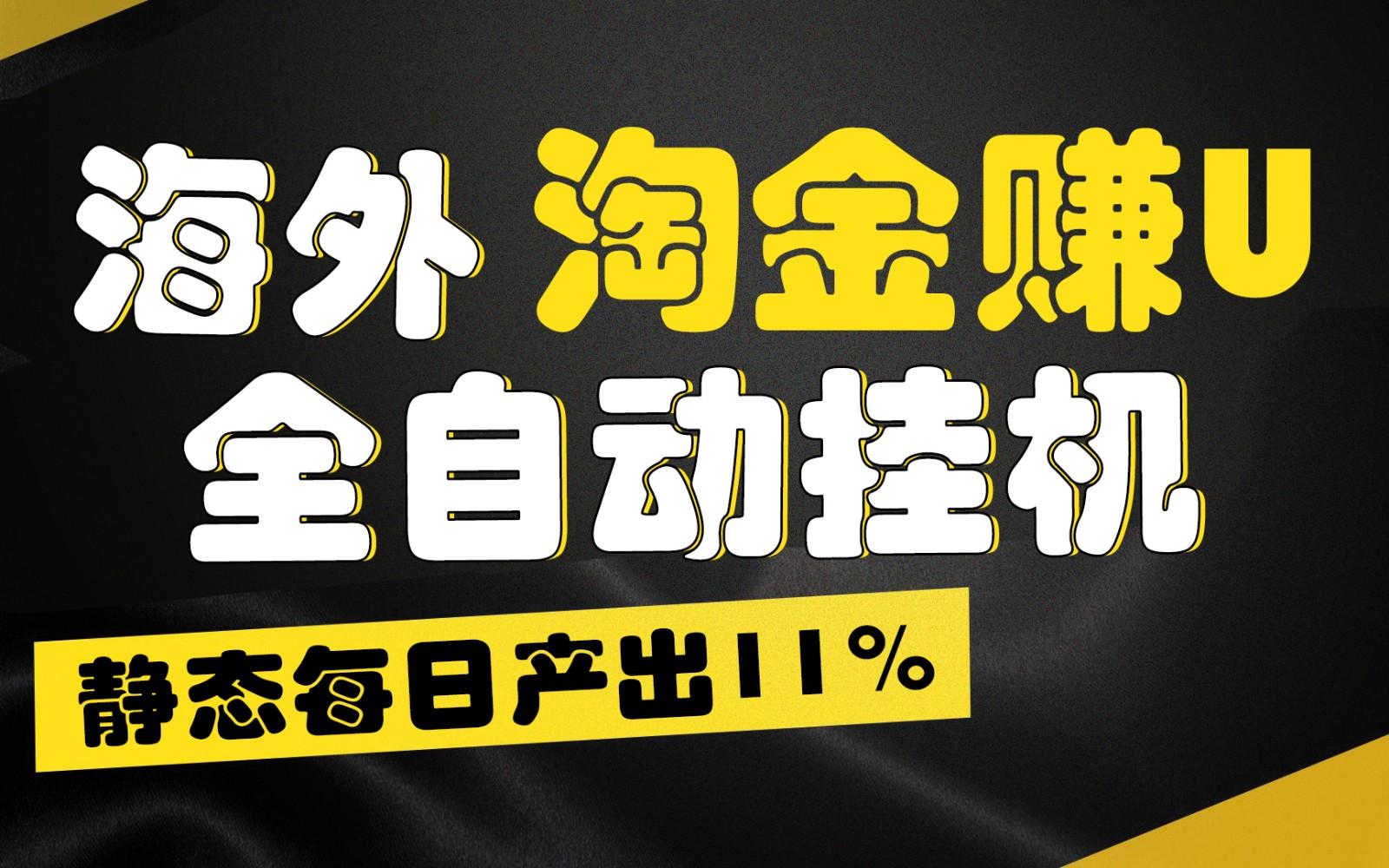 海外淘金赚U,全自动挂机,静态每日产出11%,拉新收益无上限,轻松日入1万+-康仁安资源