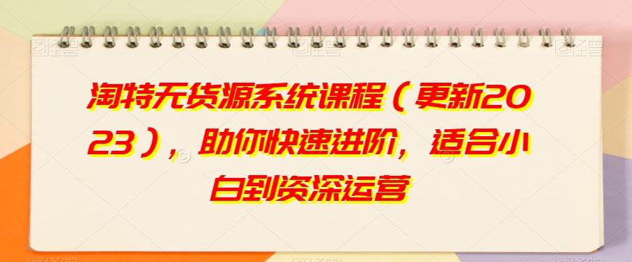 淘特无货源系统课程（更新2023），助你快速进阶，适合小白到资深运营-康仁安资源