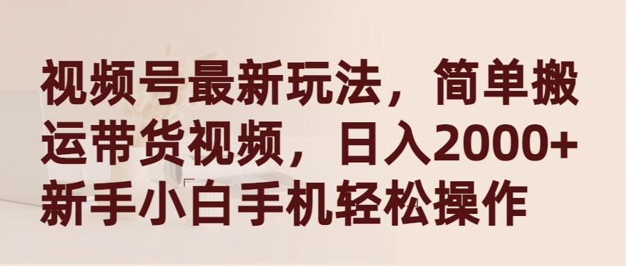 (9486期)视频号最新玩法，简单搬运带货视频，日入2000+，新手小白手机轻松操作-康仁安资源