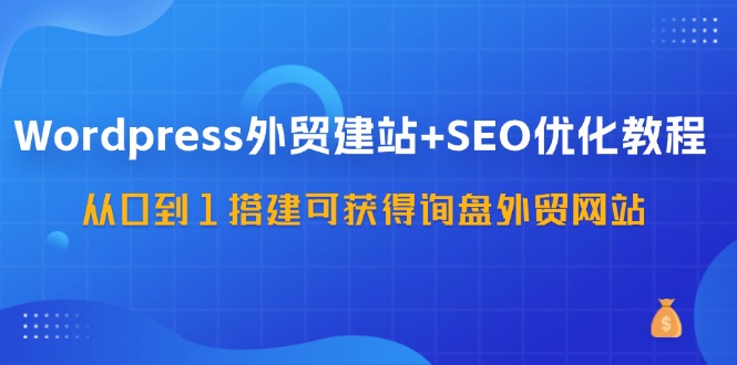 WordPress外贸建站+SEO优化教程，从0到1搭建可获得询盘外贸网站(57节课)-康仁安资源