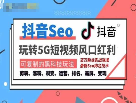 抖音SEO引流培训课程-抓住抖音风口，实现搜索排名，获取精准流量，快速成交变现-康仁安资源