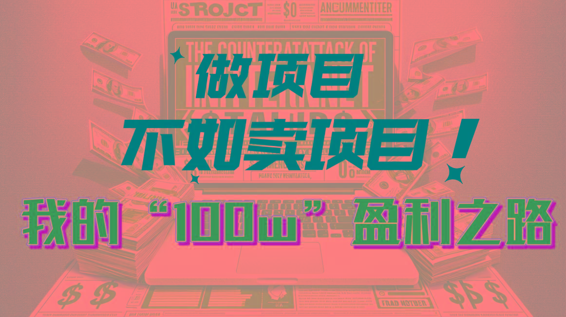 为什么做项目不如卖项目？我的100W+盈利之路-康仁安资源