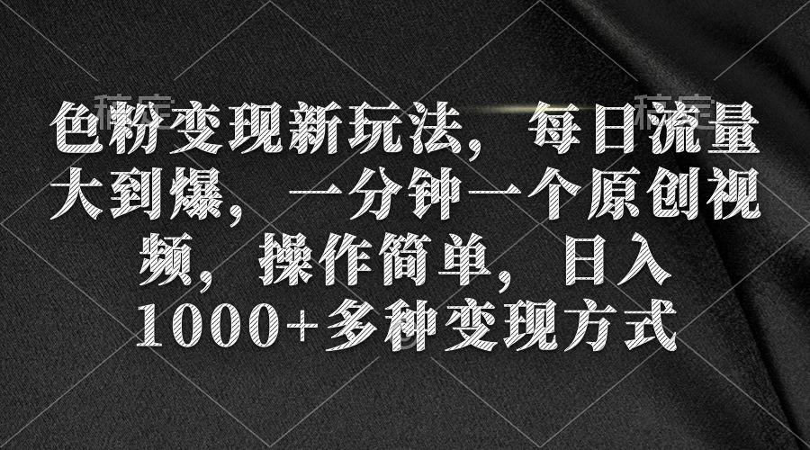 (9282期)色粉变现新玩法，每日流量大到爆，一分钟一个原创视频，操作简单，日入1…-康仁安资源