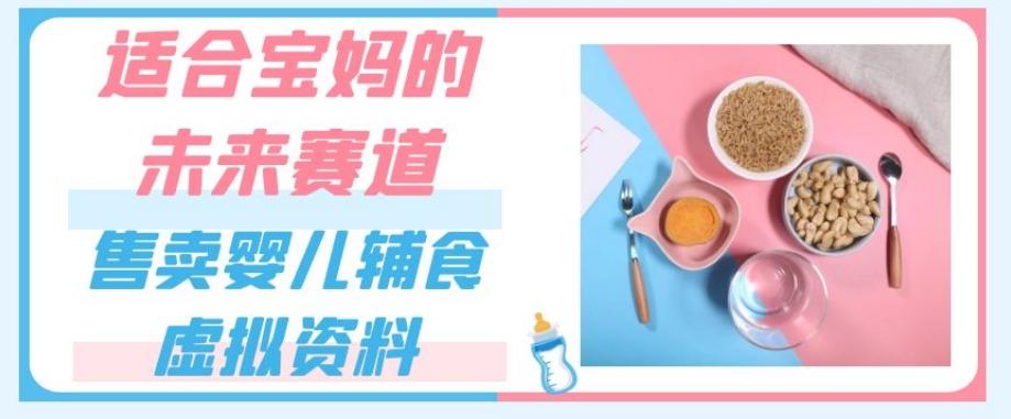 适合宝妈的未来赛道，售卖婴儿辅食虚拟资料，一份9.9-69.9元闭眼赚钱-康仁安资源