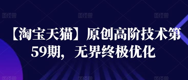 【淘宝天猫】原创高阶技术第59期，无界终极优化-康仁安资源