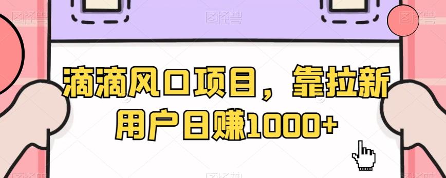 滴滴风口项目，靠拉新用户日赚1000+-康仁安资源