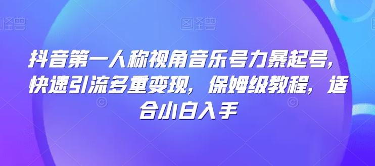 抖音第一人称视角音乐号力暴起号，快速引流多重变现，保姆级教程，适合小白入手-康仁安资源