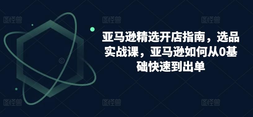 亚马逊精选开店指南，选品实战课，亚马逊如何从0基础快速到出单-康仁安资源