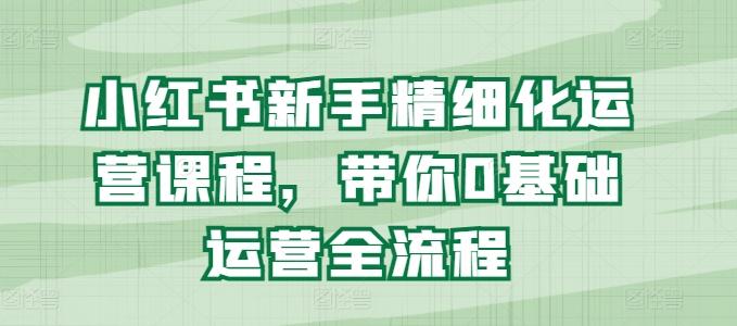 小红书新手精细化运营课程，带你0基础运营全流程-康仁安资源