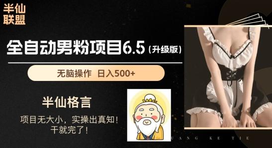 男粉项目6.5升级版，全自动男粉项目，日收入1K+【揭秘】-康仁安资源