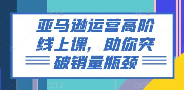 亚马逊运营高阶线上课，助你突破销量瓶颈-康仁安资源