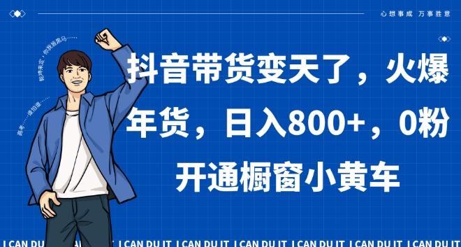 抖音带货变天了，火爆年货，日入800+，0粉开通橱窗小黄车【揭秘】-康仁安资源