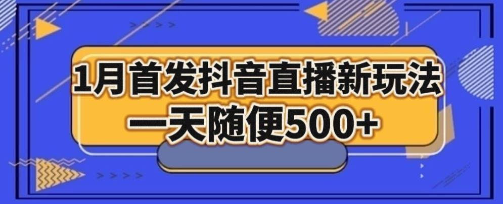 1月手法，抖音直播最新玩法，一天随便500+-康仁安资源