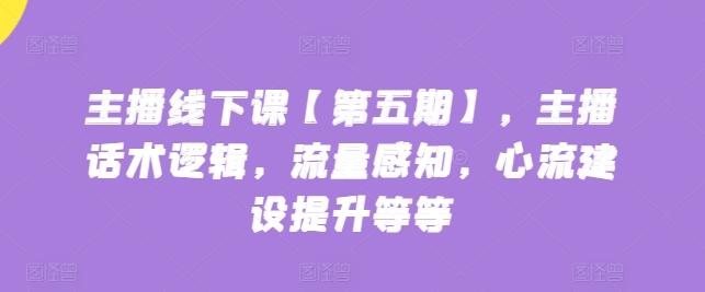 主播线下课【第五期】，主播话术逻辑，流量感知，心流建设提升等等-康仁安资源