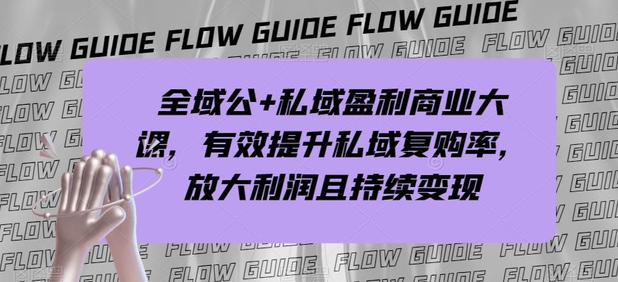 全域公+私域盈利商业大课，有效提升私域复购率，放大利润且持续变现-康仁安资源