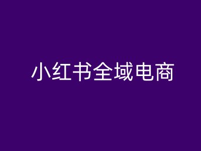 小红书全域电商，小红书电商教程-康仁安资源