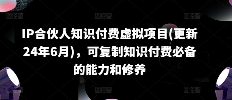 IP合伙人知识付费虚拟项目(更新24年6月)，可复制知识付费必备的能力和修养-康仁安资源