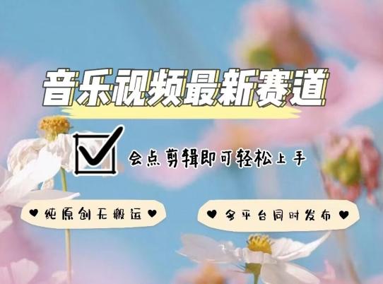 音乐视频赛道最新玩法，纯原创不违规，可所有平台同时发布，会点剪辑即可轻松拿捏【揭秘】-康仁安资源
