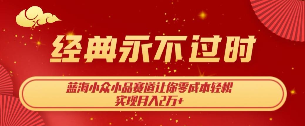 经典永不过时，蓝海小众小品赛道，让你零成本轻松实现月入2万+-康仁安资源