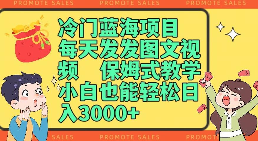 冷门蓝海项目，每天发发图文视频，保姆式教学，小白也能轻松日入3000+-康仁安资源