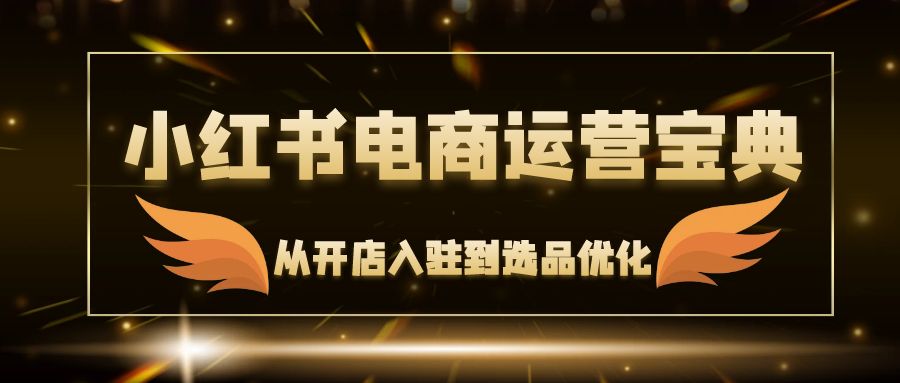 小红书电商运营宝典：从开店入驻到选品优化，一站式解决你的电商难题-康仁安资源